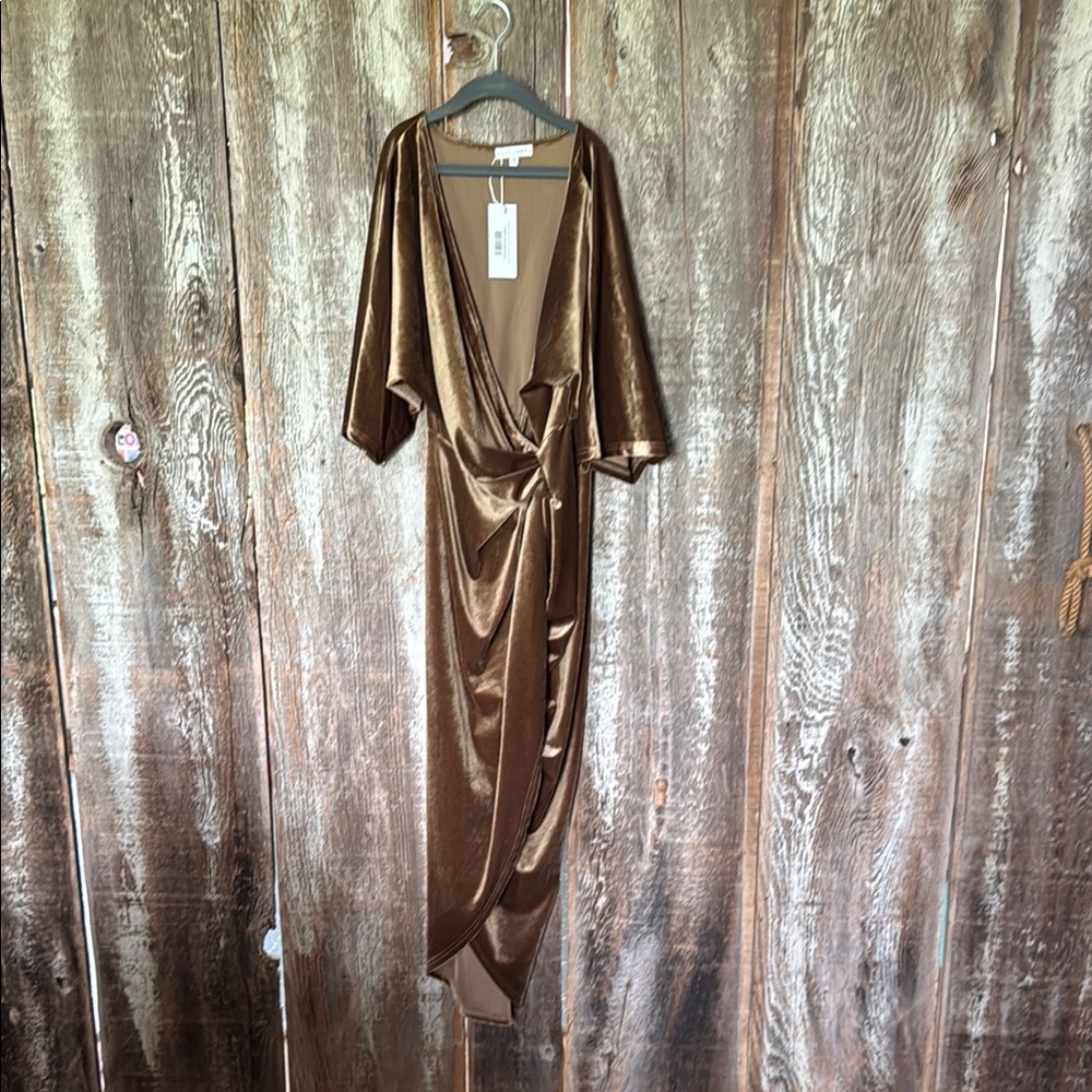 Elegant Brown Wrap Dress